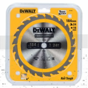 Disc Dewalt DT1939 pentru fierastrau circular, D 184 x 16 x 1.8 mm, 24 dinti, seria Dewalt Construction - Img 2