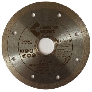 Disc DiamantatExpert pt. Portelan dur, ceramica dura - Ultra Long Life 115x22.2 (mm) Ultra Premium - DXWD.QNBT.115