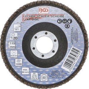 Disc lamelar / evantai de slefuire BGS Ø115 mm, K120 - Img 1