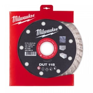 Discuri diamantate DUT Milwaukee, viteza TURBO in materiale constructii (Tip: DUT 115, Diametru disc (mm): 115) - Img 2