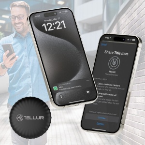 Dispozitiv anti-pierdere Tellur Tag, compatibil cu iOS FindMy APP, MFI, 1an, negru - Img 4