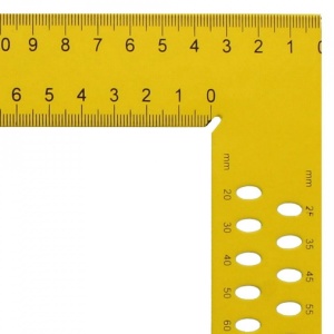 Echer dulgher galben ZY 800 mm cu scara mm de tip A și găuri de marcare - Img 2
