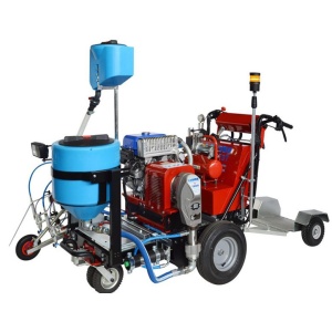 Echipament airless pentru trasat marcaje rutiere Everest TH (autopropulsat cu secventiator de linii, Gravity 50lt) - Larius