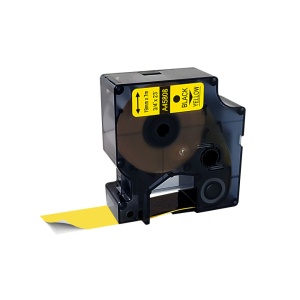 Etichete 19mm x 7m negru galben compatibile Dymo S0720880 45808, pentru gama Dymo Labelamanger