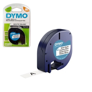 Etichete originale plastic alb 12mm x 4m DYMO LetraTag 91221 91201 S0721560