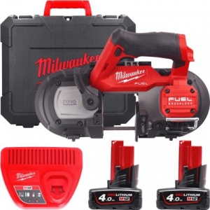Fierăstrău sub compact cu bandă 64 mm M12 FUEL™ M12 FBS64-402C ( KIT: 2 x M12 B4 Acumulator, C12 C Încarcător, Kitbox)