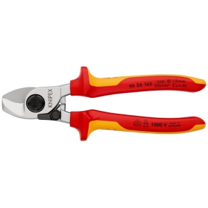 Foarfeca de taiat cablu, cu arc, izolata la 1000 V, KNIPEX, 165 mm - Img 3
