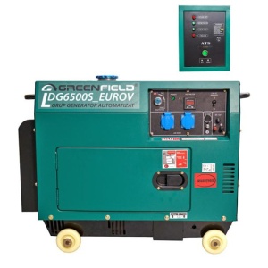 Generator de curent diesel Greenfield LDG6500S EUROV PLUS, cu carcasa insonorizanta, stationar, monofazat, 5.5 kVA, automatizare trifazata - Img 1