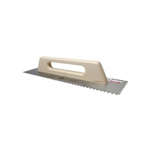 Gletiera dintata cu maner din lemn 48cm, 6x6mm - RUBI-65958