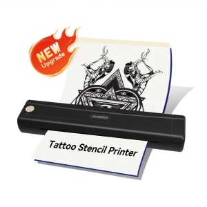 Imprimanta termica portabila A4 AIMO M08E-WS, Printare sabloane tatuaj, conectare Bluetooth sau Type C, acumulator Li-Ion 1200 mAh, compatibila IOS, Android, MAC sau Windows - Img 2