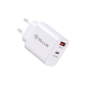 Încărcător priză Tellur PDHC101 cu două porturi, PD 20W + QC3.0 18W, alb - Img 3