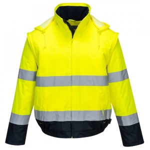 Jachetă bomber Hi-Vis 2 în 1, Contrast Essential Lite Bomber C464