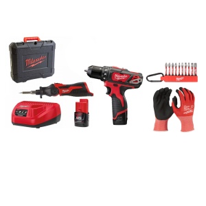 Kit Pistol de lipit, SI-201C, 12V + Masina de gaurit 12V, 2 baterii, incarcator, geanta, accesorii