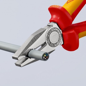KNIPEX 03 06 200 SB Patent combinat izolate, cu manere multicomponent, testate VDE cromat 200 mm (carton cu autoservire/în blister) - Img 6