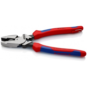 KNIPEX 09 12 240 T Patenti Combi cu parghie mare "Lineman's Pliers" model american cu manşoane suple, multicomponent, cu cârlig de fixare integrat pentru montarea unei siguranţe împotriva căderii vopsit negru 240 mm - Img 3