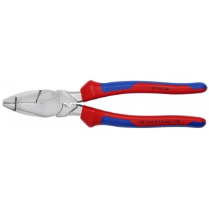 KNIPEX 09 15 240 Patenti Combi cu parghie mare "Lineman's Pliers" model american cu manşoane multicomponent cromat 240 mm - Img 3