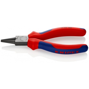 KNIPEX 22 02 140 Clește rotund cu manşoane multicomponent vopsit negru 140 mm