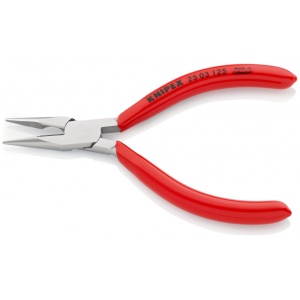 KNIPEX 25 03 125 Clește plat-rotund cu tăiș (patent cu cioc drept) acoperite cu plastic cromat 125 mm - Img 2