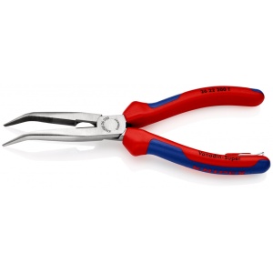 KNIPEX 26 22 200 T Clește plat-rotund cu tăiș (patent cu cioc angular) cu manşoane multicomponent, cu cârlig de fixare integrat pentru montarea unei siguranţe împotriva căderii vopsit negru 200 mm - Img 2