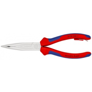 KNIPEX 26 25 200 T Clește plat-rotund cu tăiș (patent cu cioc angular) cu manşoane multicomponent, cu cârlig de fixare integrat pentru montarea unei siguranţe împotriva căderii cromat 200 mm - Img 3