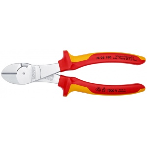 KNIPEX 74 06 180 Șfic de forță izolate, cu manere multicomponent, testate VDE cromat 180 mm - Img 3