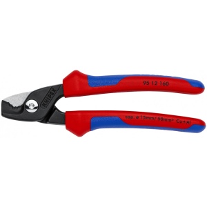 KNIPEX 95 12 160 StepCut Foarfece de tăiat cabluri cu manşoane multicomponent brunat 160 mm - Img 3