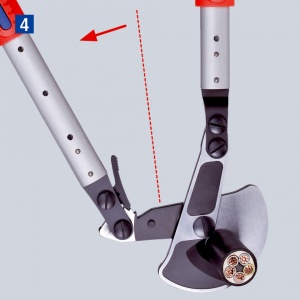 KNIPEX 95 32 038 Foarfece de tăiat cabluri (principiul clichetului) cu laturi telescopice cu manşoane multicomponent 570 mm - Img 5