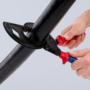 KNIPEX 95 32 320 Foarfeca pentru cabluri (principiul clichetului, 3 trepte) cu manşoane multicomponent vopsit negru 320 mm - Img 8