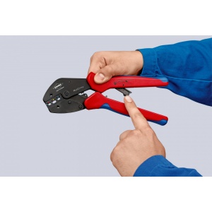 KNIPEX 97 33 01 MultiCrimp® clește de sertizare cu magazie pentru adaosuri de schimb cu manşoane multicomponent brunat 250 mm - Img 5