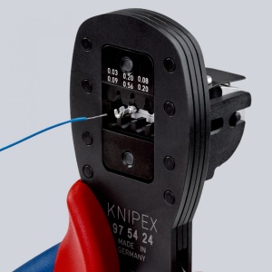 KNIPEX 97 54 24 Clește de sertizare pentru fișe miniaturale Sertizare paralelă cu manşoane multicomponent brunat 190 mm - Img 4