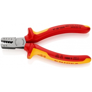 KNIPEX 97 68 145 A clește de sertizare pentru ferule izolate, cu manere multicomponent, testate VDE 145 mm - Img 2