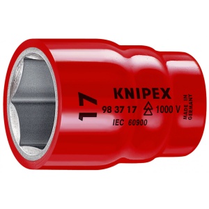 KNIPEX 98 37 12 adaos hexagonal pentru chei tubulare, pentru șuruburi cu cap hexagonal cu element rectangular interior de 3/8" 44 mm