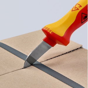 KNIPEX 98 52 Cuțit de tăiat cabluri mâner izolator multicomponent, testat de VDE 190 mm - Img 6