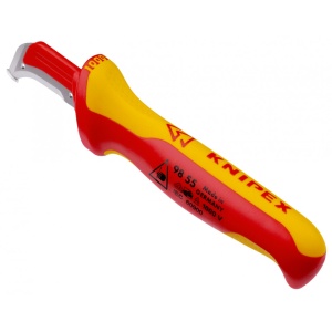 KNIPEX 98 55 SB cuțit de decapare cu sabot de glisare mâner izolator multicomponent, testat de VDE 180 mm (carton cu autoservire/în blister) - Img 2
