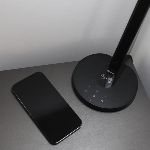 Lampă de birou WiFi Tellur Smart, 12W, lumină albă, caldă, Qi 10W, USB 10W, reglabilă, alb - Img 4