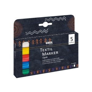 Marker pentru textile Opak Kreul vârf Mediu 5 buc/set