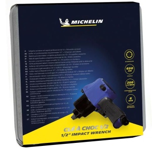 Masina de insurubat cu impact 1/2", max. 650 Nm, forma tip pistol, reversibila, profesionala, cu set chei tubulare Cr-V, Michelin - Img 2