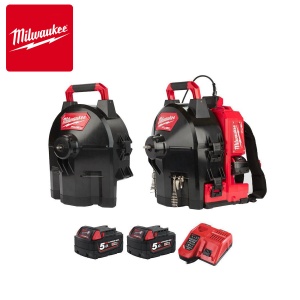 Masina desfundat tevi - 16mm Milwaukee M18 FUEL FFSDC16-502, lungime cablu 15 m, livrata cu acumulatori