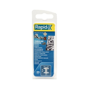Nituri tubulare Rapid diametru 9mm, inaltime 9mm, capac diametru 13mm, inaltime 3mm, otel, sistem de fixare inclus, 25 perechi set 5000416