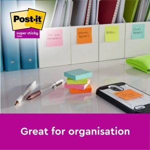 Notes adeziv Super Sticky 76 x 76 mm 90 file x 5 culori asortate Post-It 3M - Img 5