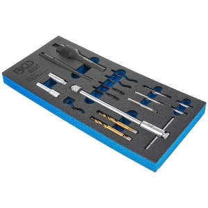Organizator pentru carucior BGS, set demontare si reparatie filete bujii incandescente, 9 piese, 1/3 sertar - Img 4