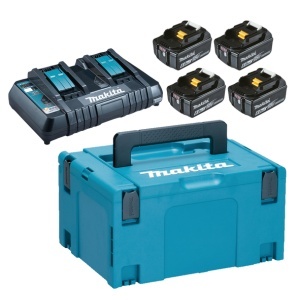 Pachet acumulatori Makita LXT - 4xBL1860B + DC18RD + MAKPAC3