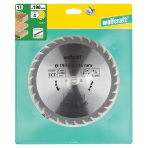 Panza pentru fierastrau circular Wolfcraft 6376000, diametru 190 mm, diametru interior disc 20 mm, latime taiere 2.4 mm, 30 dinti, seria verde. - Img 2
