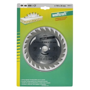 Panza pentru fierastrau circular Wolfcraft 6464000, diametru 150 mm, diametru interior disc 20 mm, latime taiere 2.4 mm, 20 dinti, seria argintie. - Img 2