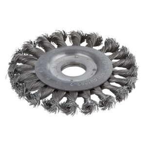 Perie impletita Wolfcraft 2148000, tip disc, D 115 mm, pentru polizoare unghiulare, alezaj 22.2 mm - Img 1