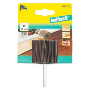 Perie lamelara Wolfcraft 2035000, granulatie 150, ax prindere 6 mm, D 60x40 mm - Img 2