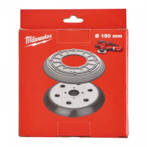 Placă de bază Ø 150 mm, 6 găuri. Dotată cu inel de cauciuc de rezervă Milwaukee, pachet 2 buc