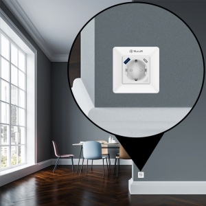 Priză de perete WiFi Tellur Smart, 3600W, 16A, PD20W, USB 18W, monitorizare consum, alb - Img 4