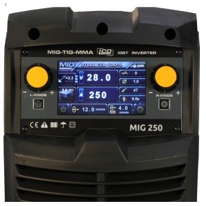 ProWELD MIG 250 Synergetic Invertor digital MIG/TIG/MMA 200A, Sudură oțel, inox, aluminiu, fontă, Afișaj LCD, reglaj sinergic - Img 1