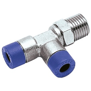Racord automat push-in dublu Fiac tip T cu filet 1/8", pentru furtun de 6mm - Img 1